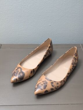 J. Crew Leopard-Print Pointed Toe Flats - Brown/Tan